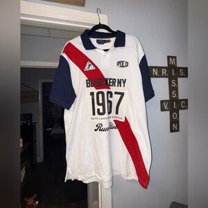 Ralph Lauren Classic Fit White and Navy Polo